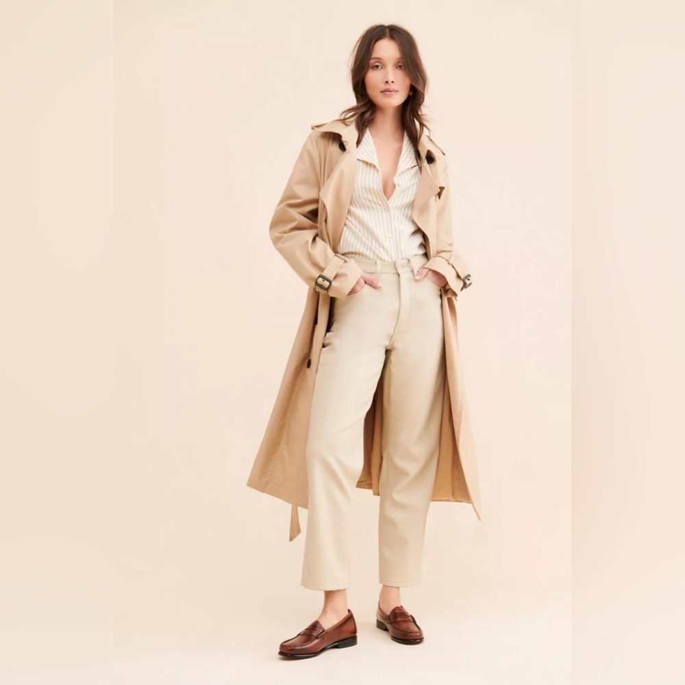 NWT Free People Blue Revival Unreal Vegan Leather Straight Pants